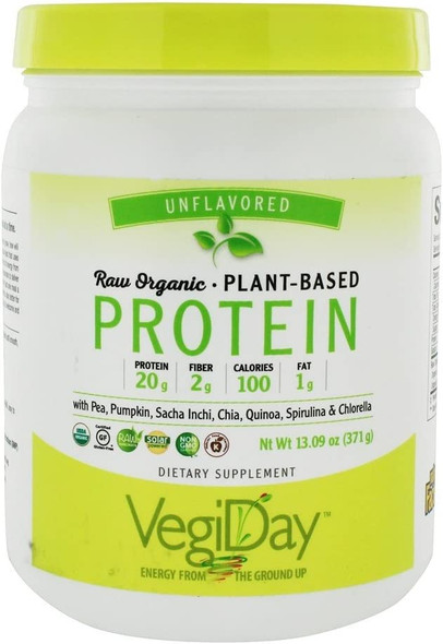 NATURAL FACTORS Organic Unflavored Raw Vegan Protein Pow 13.09 OZ