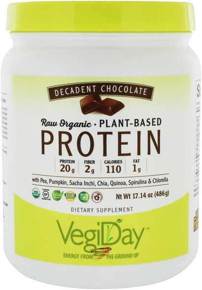 Natural Factors  Raw Organic Vegan Protein Gluten Free Dairy Free  NonGMO Decadent Chocolate 15 Servings 17 oz