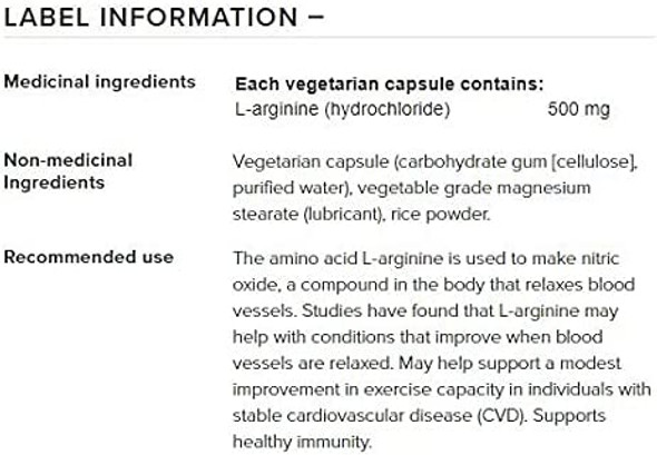 Natural Factors  LArginine Supports Muscle Metabolism 90 Vegetarian Capsules