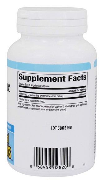 Natural Factors  Micronized LGlutamine 500mg Support for Muscle Tissue  Immune System 90 Vegetarian Capsules