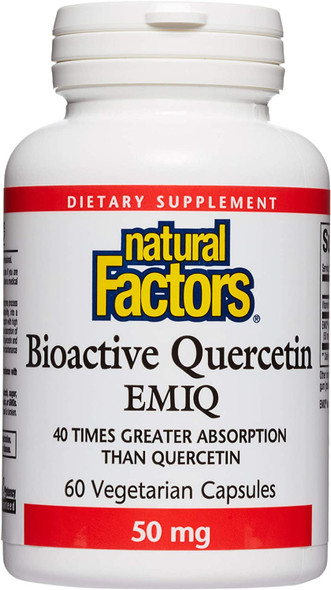 Natural Factors Bioactive Quercetin EMIQ 50 mg Antioxidant Support for a Healthy Heart and Immune System 60 capsules 60 servings