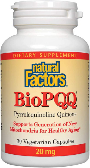 Natural Factors BioPQQ 20 mg Support Energy and Healthy Aging Dietary Supplement 30 Capsule 30 Servings