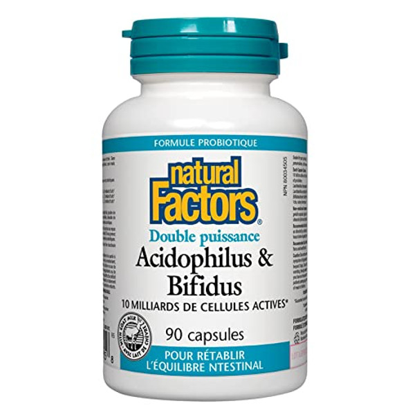 Natural factors acidophilus  bifidus 90 Capsules 2Pack