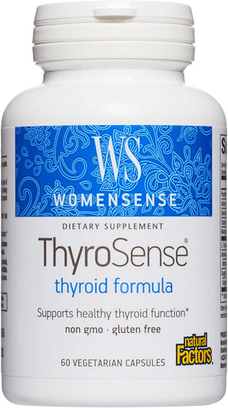 WomenSense ThyroSense by Natural Factors Natural Supplement to Support Healthy Thyroid Function Vegetarian NonGMO 60 capsules 30 servings