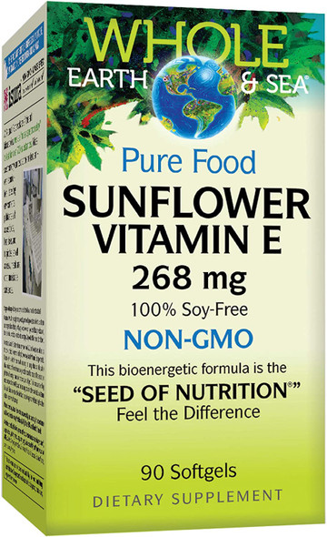 Whole Earth  Sea from Natural Factors Sunflower Vitamin E Whole Food Supplement
