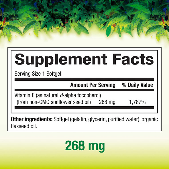 Whole Earth  Sea from Natural Factors Sunflower Vitamin E Whole Food Supplement