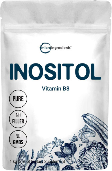 Pure Inositol Powder MyoInositol B8 Powder 1KG 2.2 Pounds Strongly Supports Liver Health  Antioxidant Super Inositol for Hair and Inositol for Sleep NonGMO and Vegan Friendly