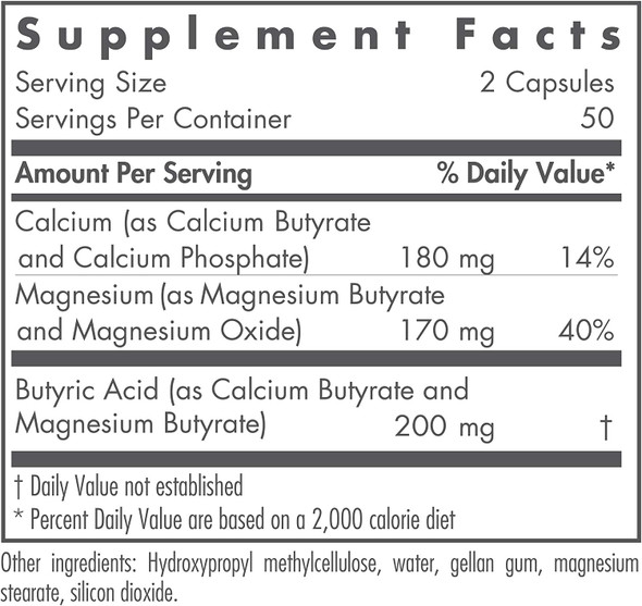 NutriCology ButyrAid  Butyric Acid Colon Lining Nutrition 100 DelayedRelease Capsules