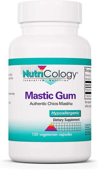 NutriCology Mastic Gum  Authentic Chios Mastiha  GI Health Metabolism  120 Vegetarian Capsules