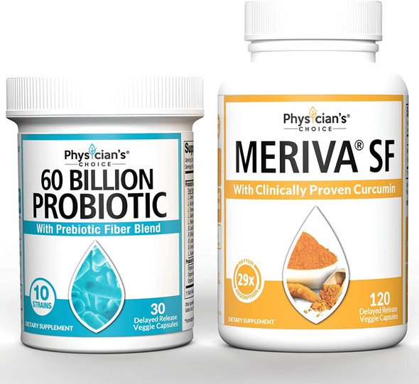 Probiotics 60 Billion CFU  Meriva Curcumin 500  Clinically Proven 29x Better Absorption