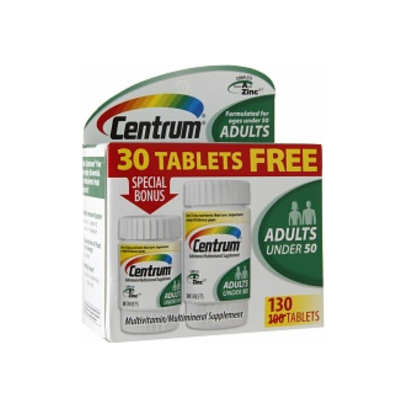 Centrum Adults Under 50 Multivitamins Bonus Size, Tablets 130 ea