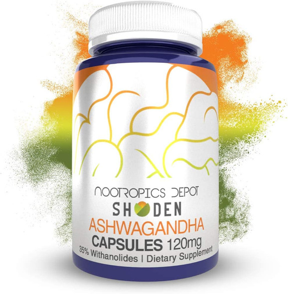 Shoden Ashwagandha Extract Capsules  120mg  30 Count  35 Withanolides