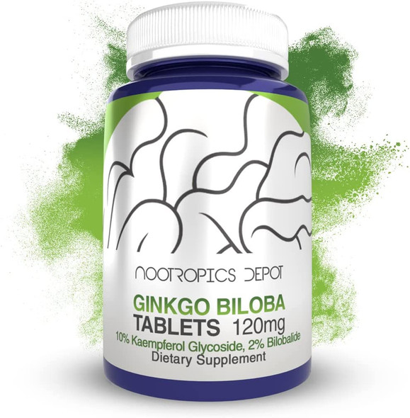 Ginkgo Biloba Extract Tablets  120mg  90 Count  Minimum 10 Kaempferol Glycoside  2 Bilobalide  May Help Promote Cognitive  Cardiovascular Function