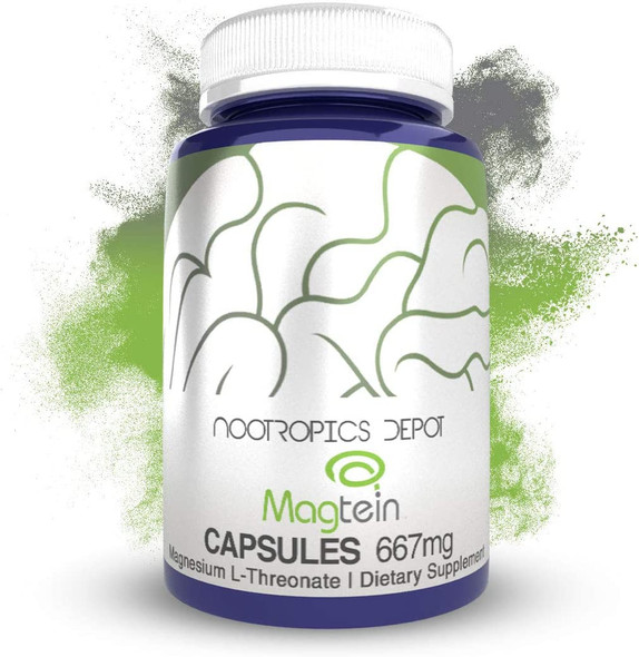 Magtein Magnesium LThreonate Capsules  90 Count  Mineral Supplement  Natural Nootropic  Supports Mitochondrial Function  Boosts Energy and Cognitive Function