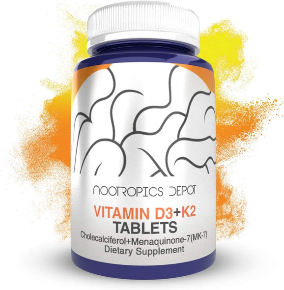 Vitamin D3  K2 with Vitamin C Tablets  365 Count  125  Equivalent to 5000 IU  Year Supply