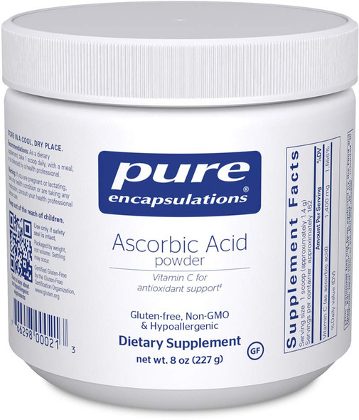 Pure Encapsulations - Ascorbic Acid Powder - Hypoallergenic Vitamin C Supplement For Antioxidant Support - 8 Ounces