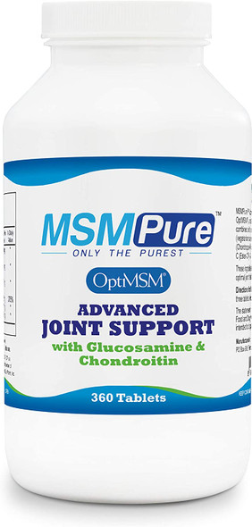 Kala Health MSMPure Advanced Joint Support 360 Count Glucosamine Chondroitin  MSM Max Strength Joint Pain Relief Supplement Made in USA