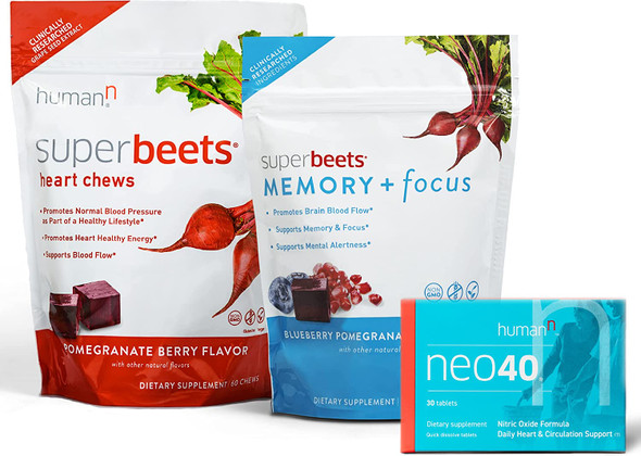 HumanN SuperBeets Memory  Focus Chews  SuperBeets Heart Chews  Neo40 Daily