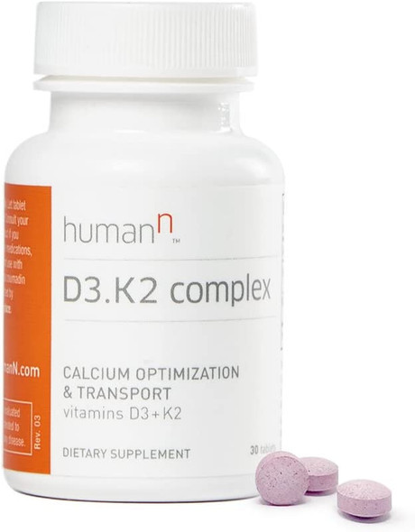 HumanN Vitamin D3 and K2 Complex  Supports Immune Respiratory Lung and Bone Health  Dietary Supplement  Fast Melt Tablets  30 Count  from The Makers of SuperBeets