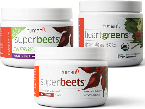 HumanN HeartGreens  SuperBeets Black Cherry  SuperBeets Energy Plus