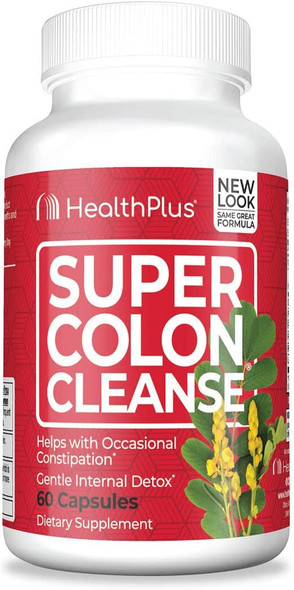 Health Plus Super Colon Cleanse Capsulesules with Herbs and Acidops 60Countpack of 2