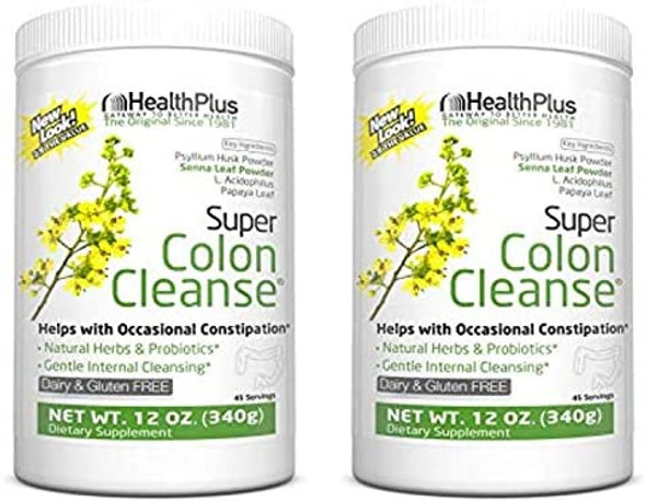 Health Plus Super Colon Cleanse Pack of 2 with Senna Leaf and Papaya Leaf 12 oz