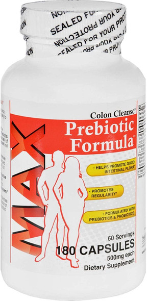 Health Plus Prebiotic Formula  Colon Cleanse Max  180 Capsules  Gluten Free  Yeast FreeWheat Free