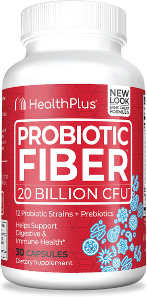 Health Plus Probiotic Fiber  Dietary Supplement Detox 30 Capsules 30 Servings