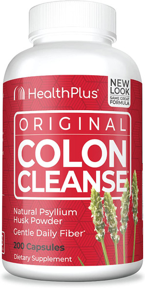 Health Plus Colon Cleanse  Natural Daily Fiber  Gluten Free Detox Heart Healthy 200 Capsules 33 Servings