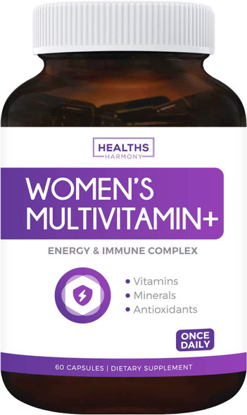 Multivitamin For Women Nongmo Daily Womens Multivitamin  Minerals For Energy Boost Antioxidants Hair  Eye Health  With Biotin Zinc Magnesium  Lutein  Vitamins Plus  60 Capsules