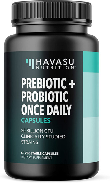 Havasu Nutrition Prebiotics and Probiotics for Women and Men as Digestive Enzyme Support NonGMO 60 Vegetarian Caps