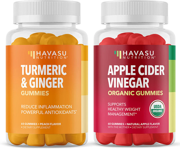 Apple Cider Vinegar and Turmeric  Ginger Gummies Bundle for Metabolism Stomach Control and Support Joint Health  Inflammatory Responses