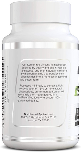 Korean Red Ginseng Fermented Herbolab 10:1 ,13 ginsenosides  Genuine Panax Ginseng from Korea 6 Years Old Roots  Patented Extract Technology