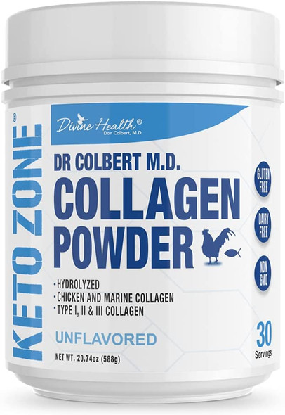 Dr. Colberts Keto Zone Collagen Powder  588g  30 Day Supply