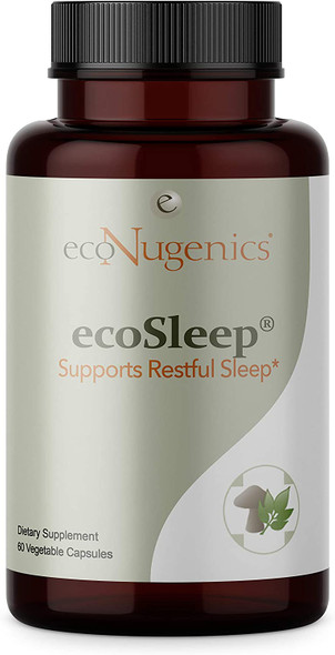 ecoNugenics  ecoSleep  60 Capsules  Professionally Formulated to Support Healthy Circadian Rhythm  Deep Sleep  Safe Natural  Effective