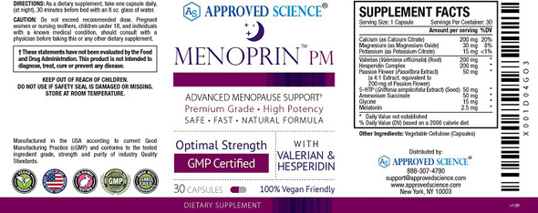 Menoprin PM  Advanced Menopause Support  Help Relieve Hot Flashes  Mood Swings  1 Bottle Menoprin PM  30 Capsules