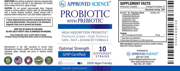 Approved ScienceProbiotics with Prebiotics  10Strand Vegan Probiotic  1 Bottle
