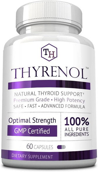 Approved Science Thyrenol  Thyroid Support  Balance Hormones Boost Metabolism  with Vitamin B12 Iodine Kelp Zinc Copper Selenium  60 Capsules  Vegan