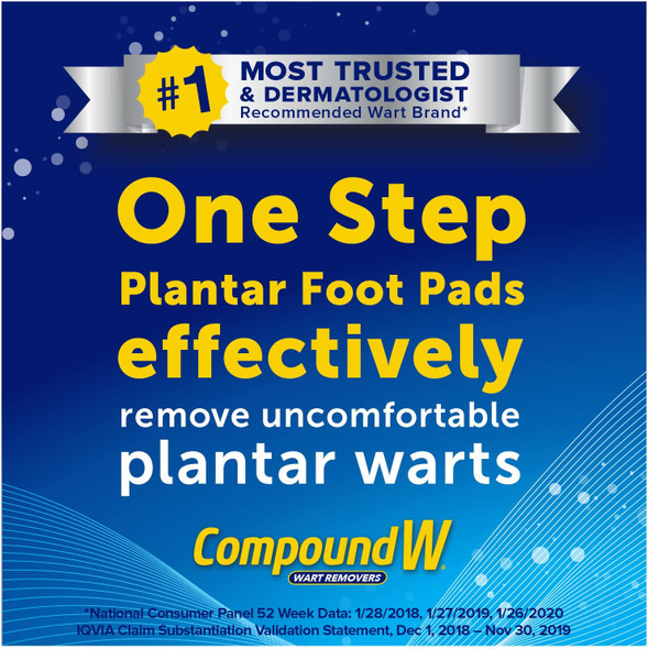 Compound W Maximum Strength One Step Plantar Wart Remover Foot Pads 20 Count