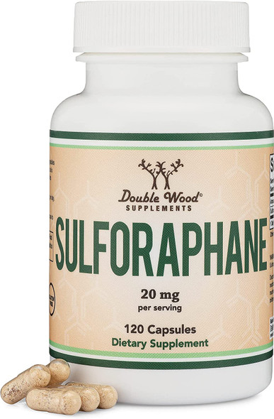 Sulforaphane Supplement  20Mg Of Activated And Stabilized Sulforaphane Per Serving 120 Capsules Potent Broccoli Extract For Healthy Aging By Double Wood Supplements