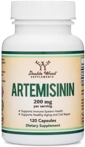 Artemisinin Sweet WormwoodArtemisia Annua 200mg Per Serving 120 Capsules Two Month Supply Vegan Safe NonGMO Gluten Free Manufactured in The USA by Double Wood Supplements