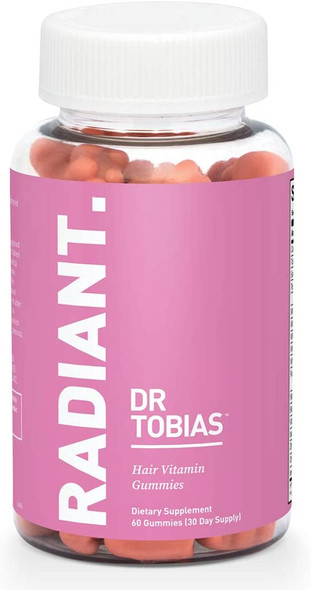 Dr. Tobias Hair Vitamin Gummy  Delicious Biotin Gummies for Hair Skin and Nails with Folate Zinc Vitamin B12 and More  Vegan  60 Count 1 Daily