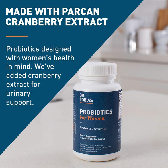 Dr. Tobias Probiotics for Women Supplement with Cranberry 60 Capsules