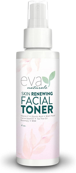 Eva Naturals Allinone Facial Toner  Hydrating Pore Minimizer Toning Oily Skin And Replenishing Moisture For All Skin Types  Rose Water Toner For Face 4 Oz