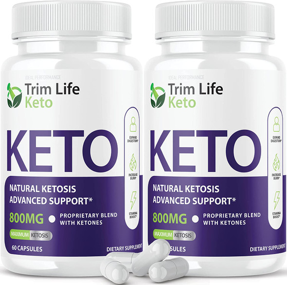 Trim Life Keto Pills Weight Fat Management Loss Shark 800mg Labs Extra Strong Xtra Ketosis Supplement 2 Pack