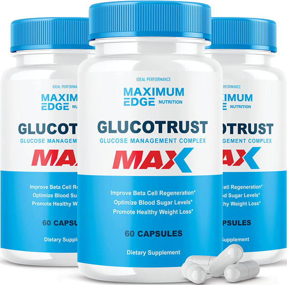 3 Pack Glucotrust Max Gluco Trust Supplement 180 Capsules