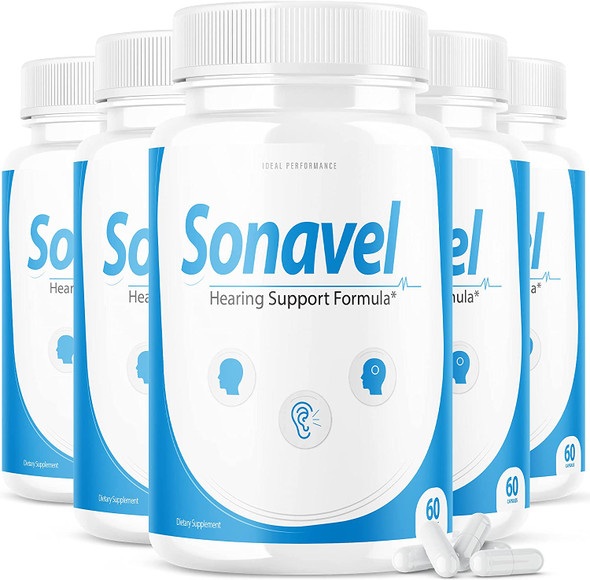 5 Pack Sonavel Hearing Support Formula Tinnitus Pills Supplement 300 Capsules