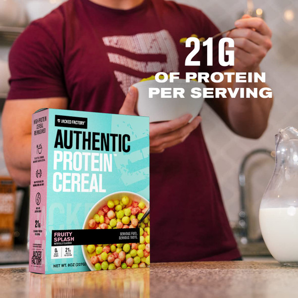 Authentic High Protein Cereal Fruity Citrus Splash Flavor  21g Protein Low Sugar Low Carb Gluten Free Cereal  Healthy Breakfast and Snack Cereal  4 Servings