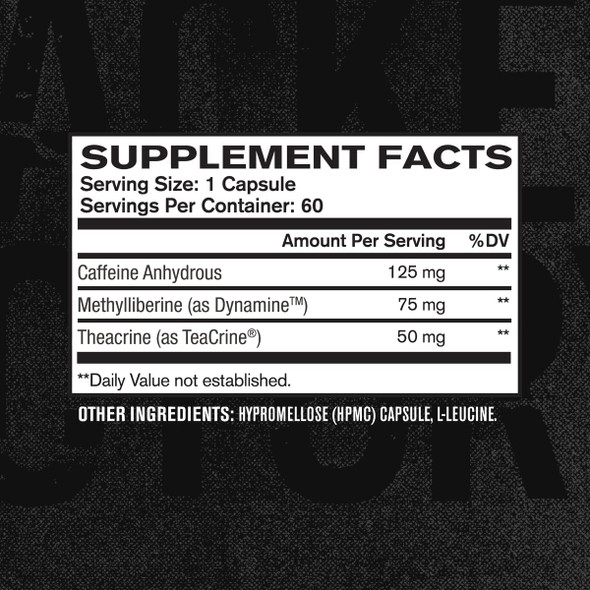 Caffeine Pills with Dynamine  TeaCrine  Nootropic Supplement for Improved Mental Focus Energy  Clarity  60 Capsules