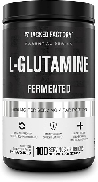 LGlutamine Powder 500g 100 Servings  Vegan Fermented L Glutamine Supplement for Post Workout Muscle Recovery Immunity Digestive Health  Tested  Trusted No Artificial Fillers  Unflavored
